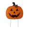 Glitzhome® 30" Orange Lighted Metal Halloween Pumpkin Yard Stake